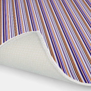 Cute blue orange stripes outdoor rug