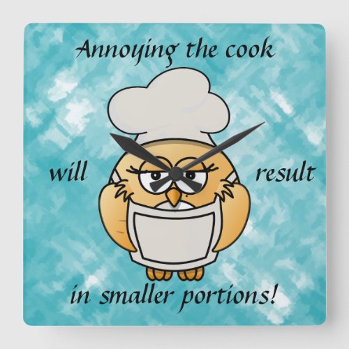 Cute Blue Owl Cook Wall Clock