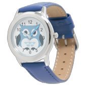 Cute Blue Owl Illustration Watch (Angled)