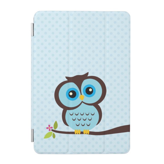 Cute Blue Owl iPad Mini Cover (Front)