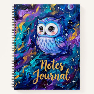 Cute Blue Owl Notes Journal