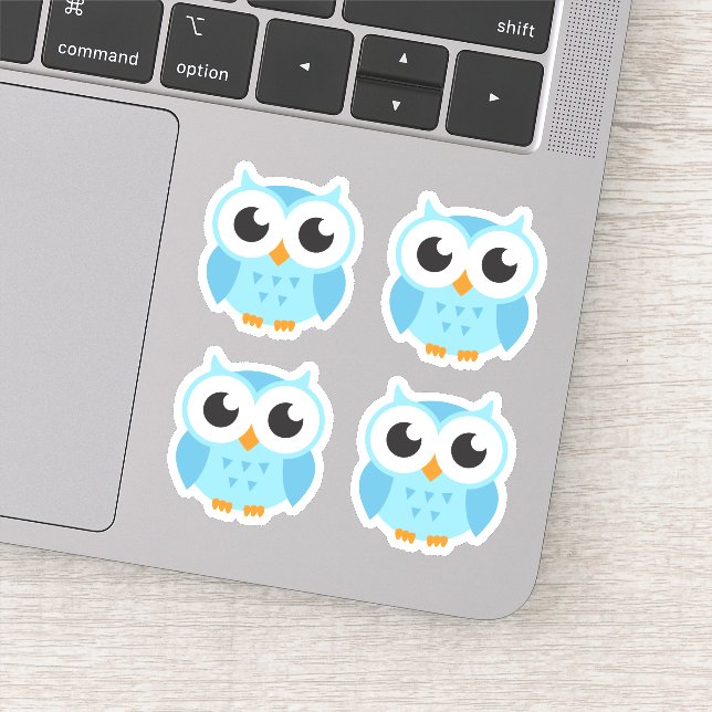Cute blue owl stickers (Detail)