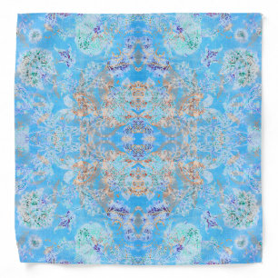 Cute blue pastel floral bandana