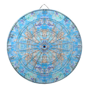 Cute blue pastel floral bandana dart board
