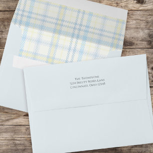 Cute Blue Pattern Custom Return Address Envelope