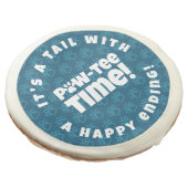 Cute Blue Pawprints Pet Adoption Paw-tee! Time Sugar Cookie (Angled)