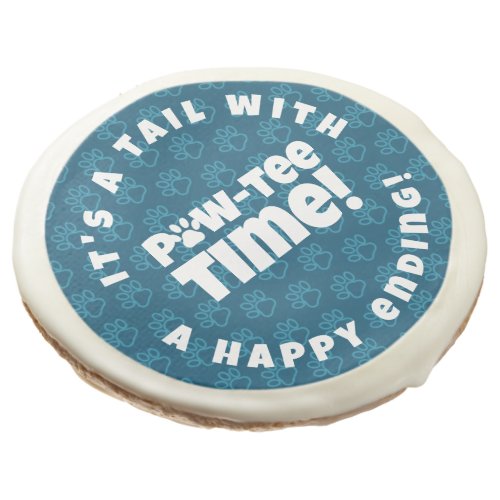 Cute Blue Pawprints Pet Adoption Paw_tee Time Sugar Cookie