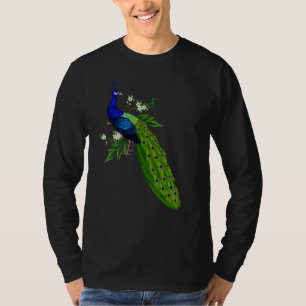 Cute Blue Peacock Cute Birds Animal Graphic T-Shirt