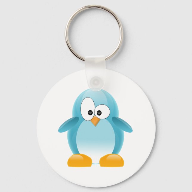 Cute Blue Penguin Keychain (Front)