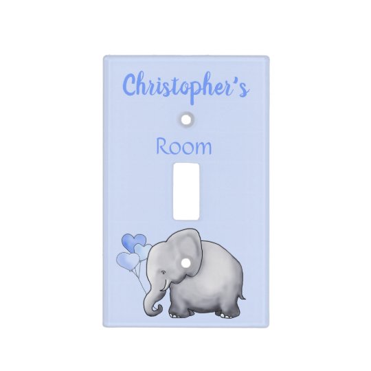Cute Blue Personalized Elephant Baby Boy S Nursery Light Switch Cover Cute Blue Personalized Elephant Baby Boy S Nursery Light Switch Cover