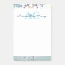 Cute Blue Personalized Monogram Name