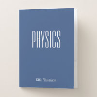 Cute Blue Personalized School Subject Physics