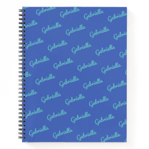 Cute Blue Personalized Script Name Sketchbook Notebook