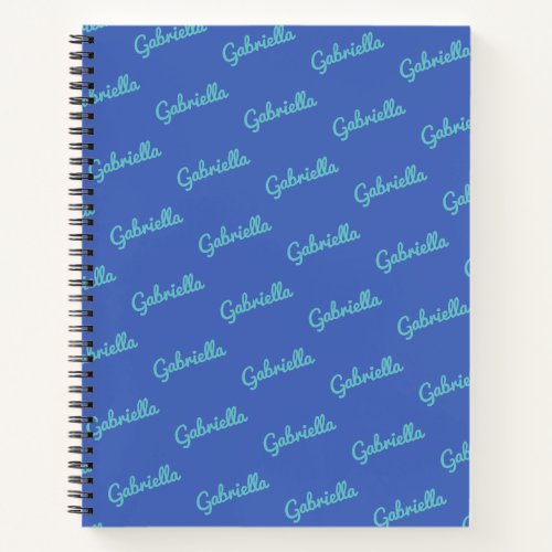 Cute Blue Personalized Script Name Sketchbook Notebook