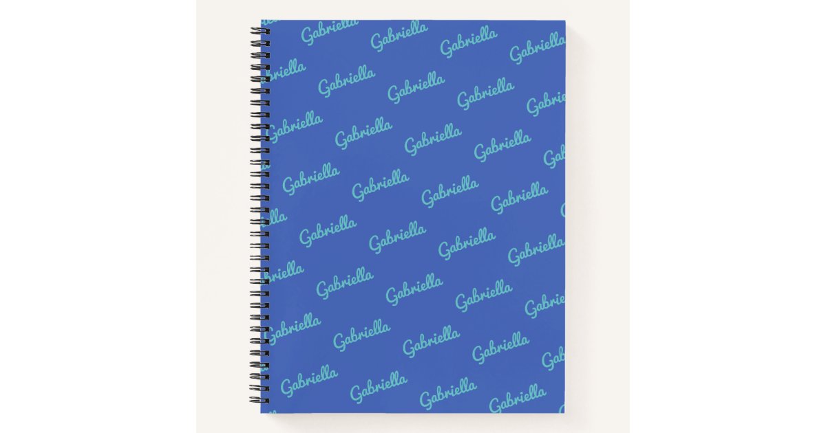 Cute Blue Personalized Script Name Sketchbook Notebook | Zazzle