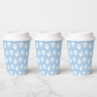 Cute Blue Pet Pug Birthday Party Paper Cups