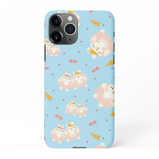 Cute blue pink bunny-shaped buns twins Case-Mate i iPhone 11Pro Case