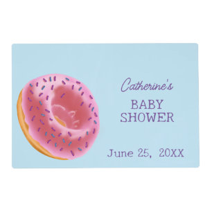 Cute Blue Pink Donut Baby Shower  Placemat