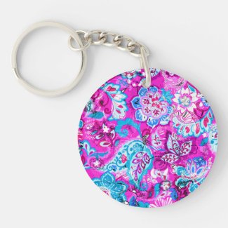 Cute blue pink flowers patterns