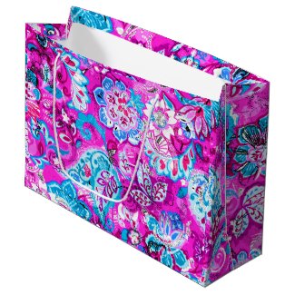 Cute blue pink flowers patterns