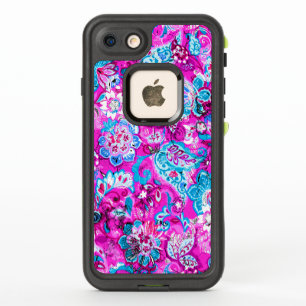 Cute blue pink flowers patterns