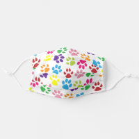Cute Blue Pink Purple Dog Paws Cat Claws Pattern Cloth Face Mask