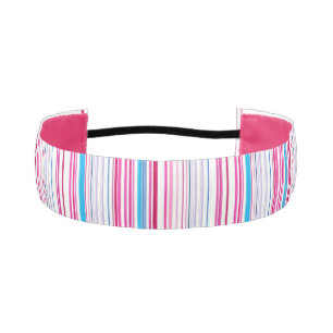 Cute blue pink stripes athletic headband