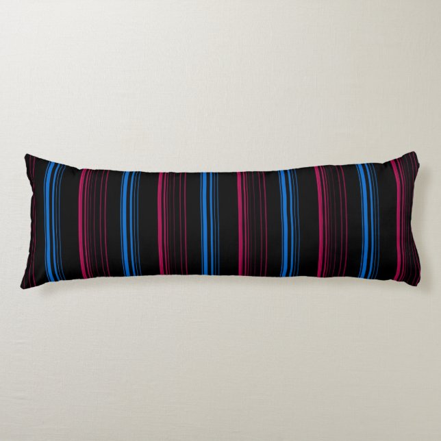Cute blue pink stripes  body pillow (Front)
