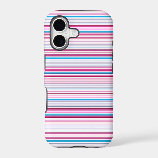 Cute blue pink stripes Case-Mate iPhone case (Back)