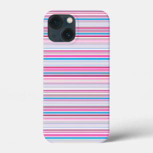 Cute blue pink stripes iPhone 13 mini case