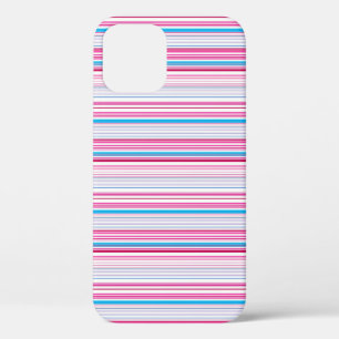 Cute blue pink stripes iPhone 12 pro case