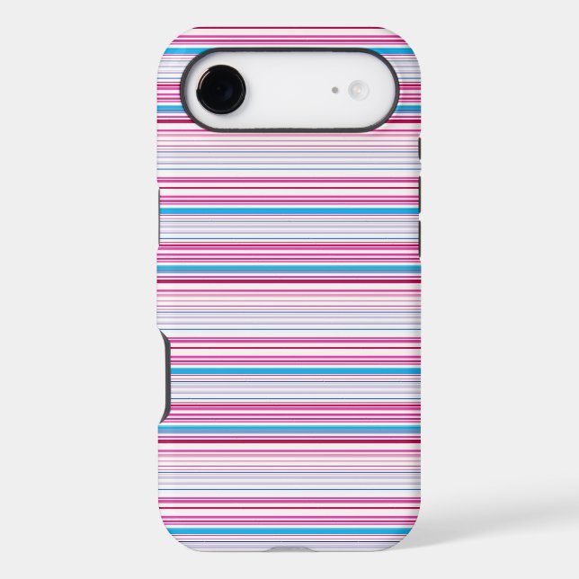 Cute blue pink stripes Case-Mate iPhone case (Back)