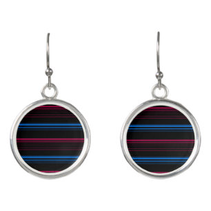 Cute blue pink stripes earrings