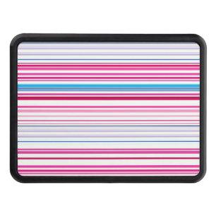Cute blue pink stripes hitch cover