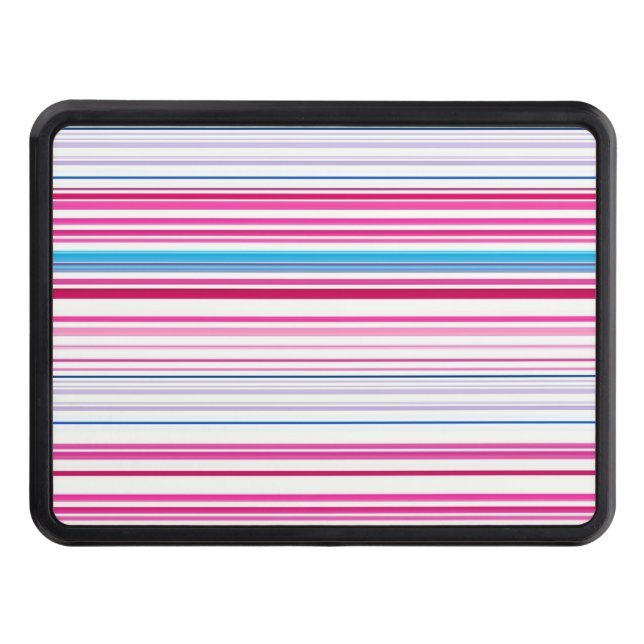 Cute blue pink stripes hitch cover (Front)
