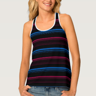Cute blue pink stripes tank top