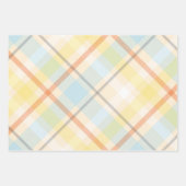 Cute Blue Plaid Mix n Match Baby Shower Wrapping Paper Sheets (Front)
