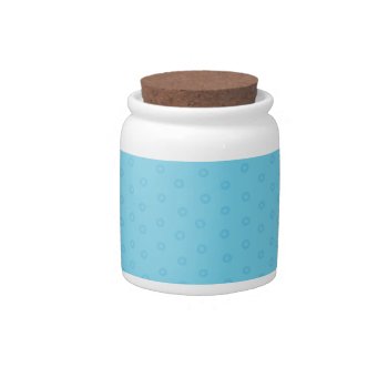 Cute Blue Polka Dots Custom Candy Jar Or Cannister by thechristmascardshop at Zazzle