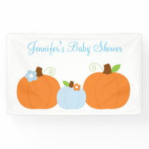 Cute Blue Pumpkin Baby Shower Banner
