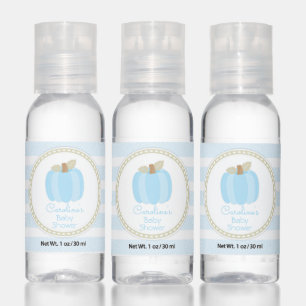 Cute Blue Pumpkin Fall Baby Shower Hand Sanitizer