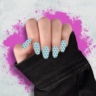 cute blue pumpkin Halloween minx nail art