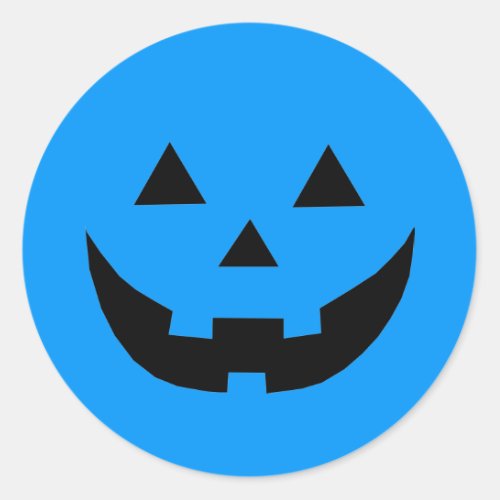 Cute blue pumpkin jack o lantern Autism Awareness Classic Round Sticker