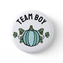 Cute Blue Pumpkin Team Boy Gender Reveal Button
