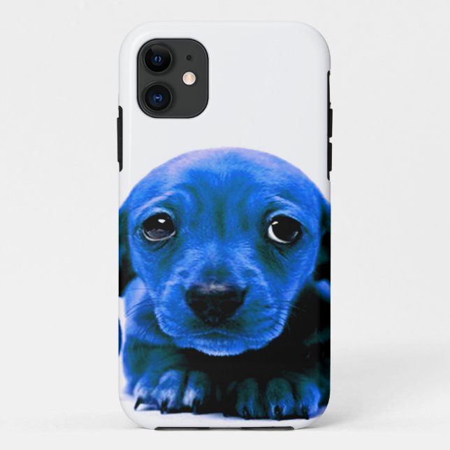 Cute Blue Puppy Dog Personalize IT Case-Mate iPhone Case (Back)