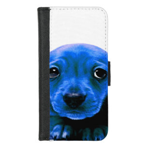 Cute Blue Puppy Dog Personalize IT iPhone 8/7 Wallet Case