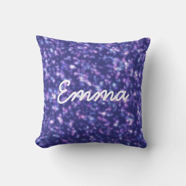 Cute Blue Purple Star Cosmos Baby Throw Pillow (Front)