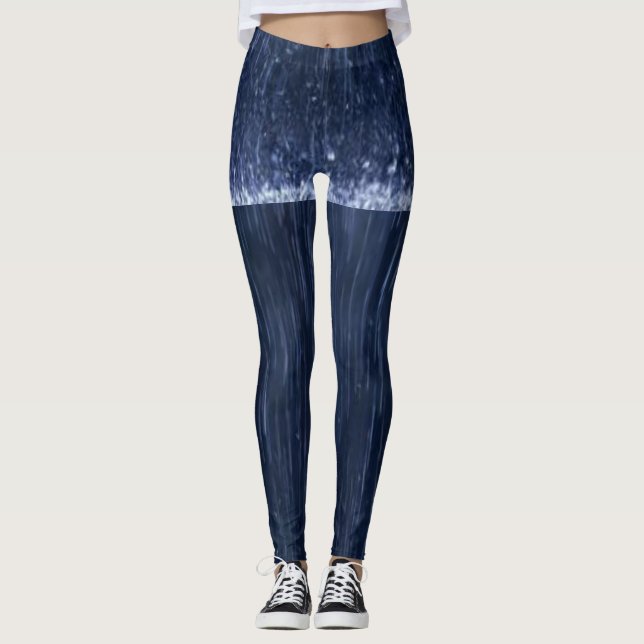 Cute Blue Rain Leggings (Front)