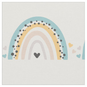 Cute Blue Rainbow Pattern Fabric