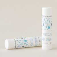 Cute Blue Raindrops Baby Boy Sprinkle Shower Lip Balm