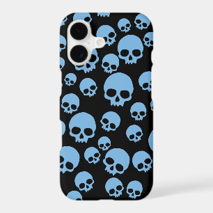 Cute Blue Random Skulls Pattern iPhone 17 Case